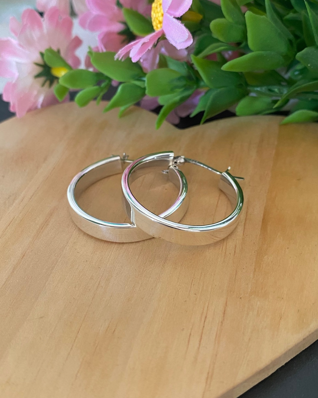 PENDIENTES ARO PLANO PLATA DE LEY