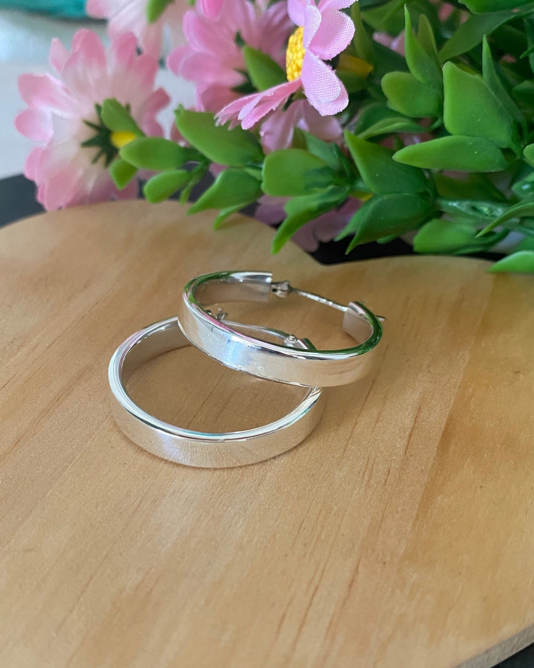 PENDIENTES ARO PLANO PLATA DE LEY