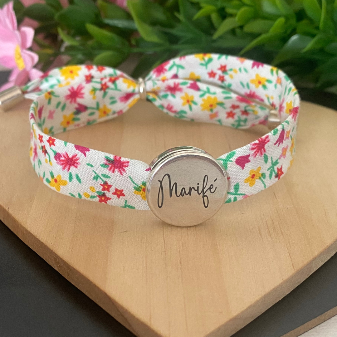 PULSERA TELA BAÑO PLATA