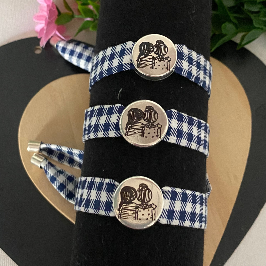 PULSERA TELA BAÑO PLATA