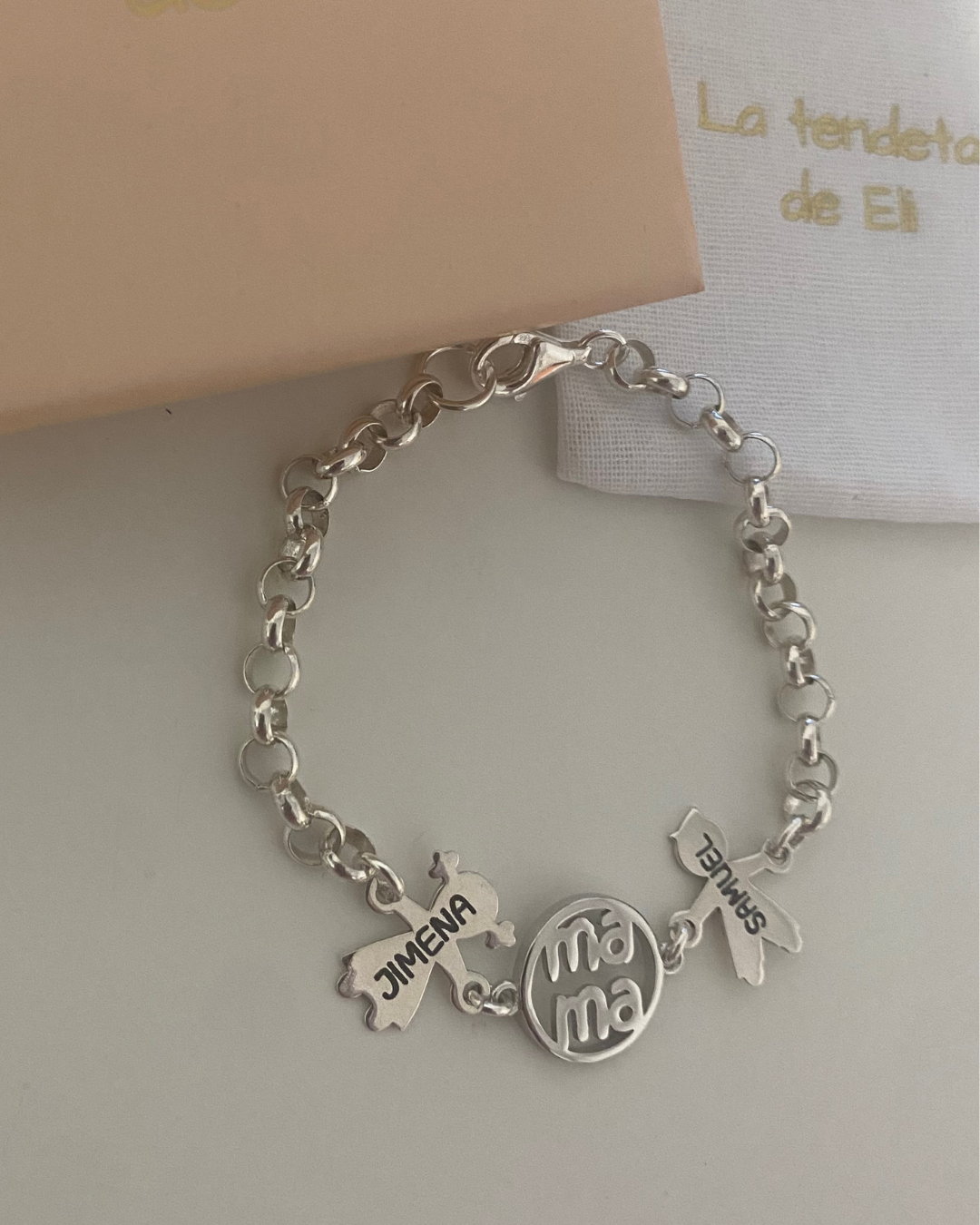 PULSERA CON MAMA NIÑOS PLATA LEY