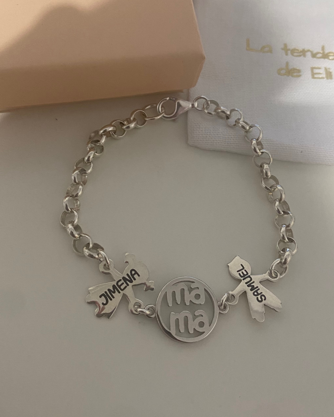 PULSERA CON MAMA NIÑOS PLATA LEY