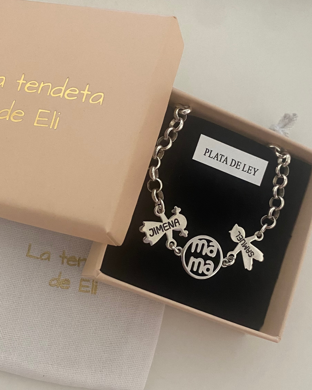 PULSERA CON MAMA NIÑOS PLATA LEY
