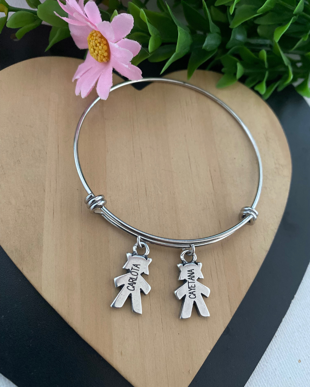 PULSERA RÍGIDA NIÑOS BAÑO PLATA