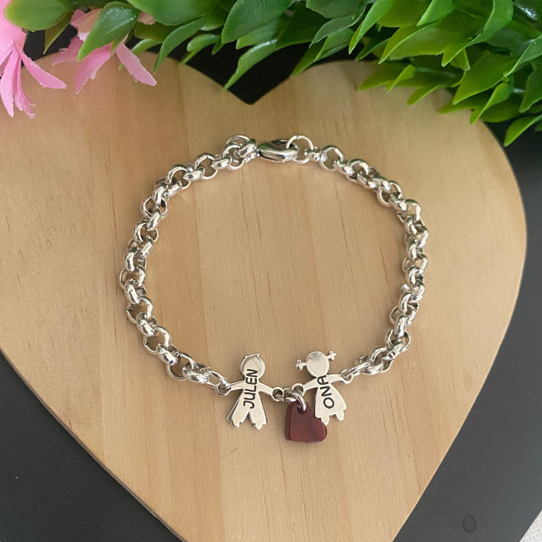 PULSERA NINA CORAZÓN BAÑO PLATA