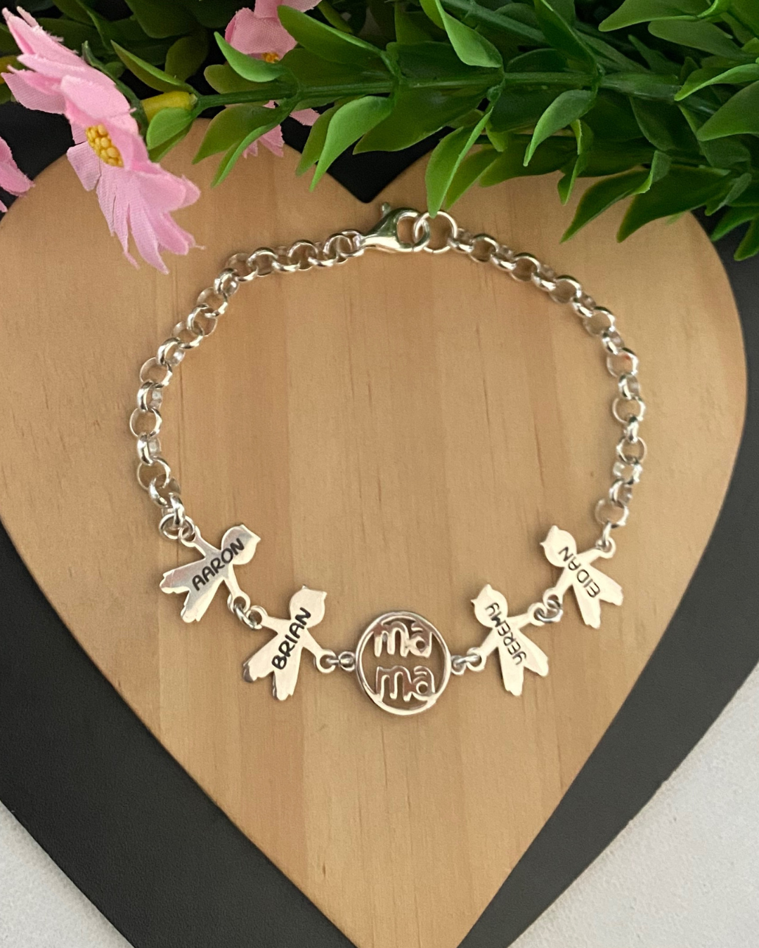 PULSERA CON MAMA NIÑOS PLATA LEY