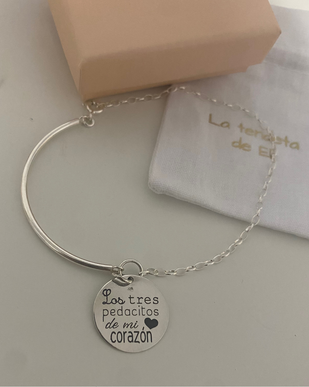 PULSERA MEDIA CAÑA PERSONALIZADA PLATA DE LEY