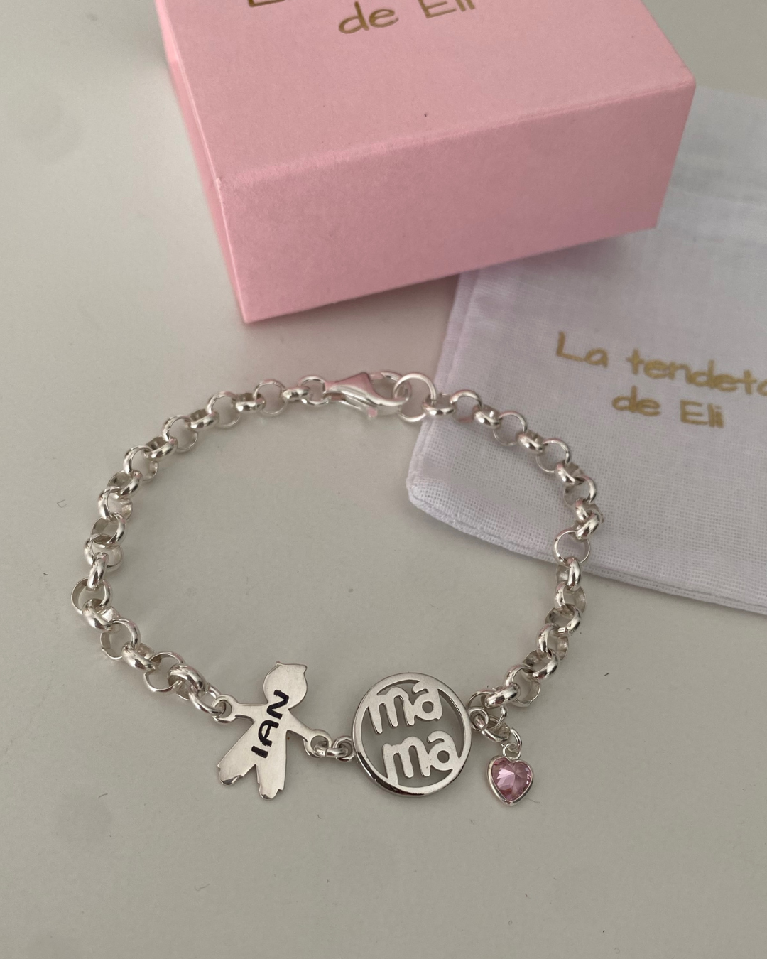 PULSERA CON MAMA NIÑOS PLATA LEY