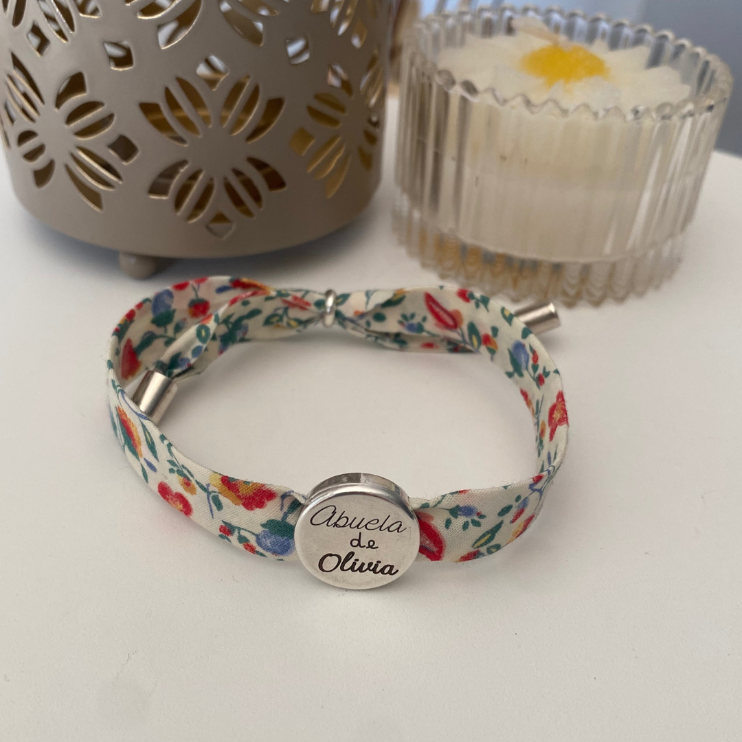 PULSERA TELA BAÑO PLATA