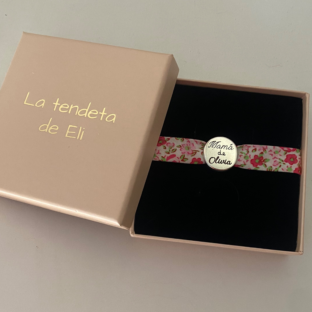PULSERA TELA BAÑO PLATA