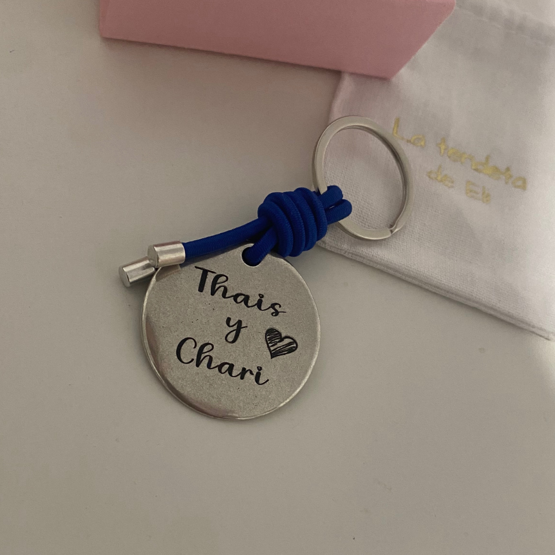 LLAVERO REDONDO BAÑO PLATA