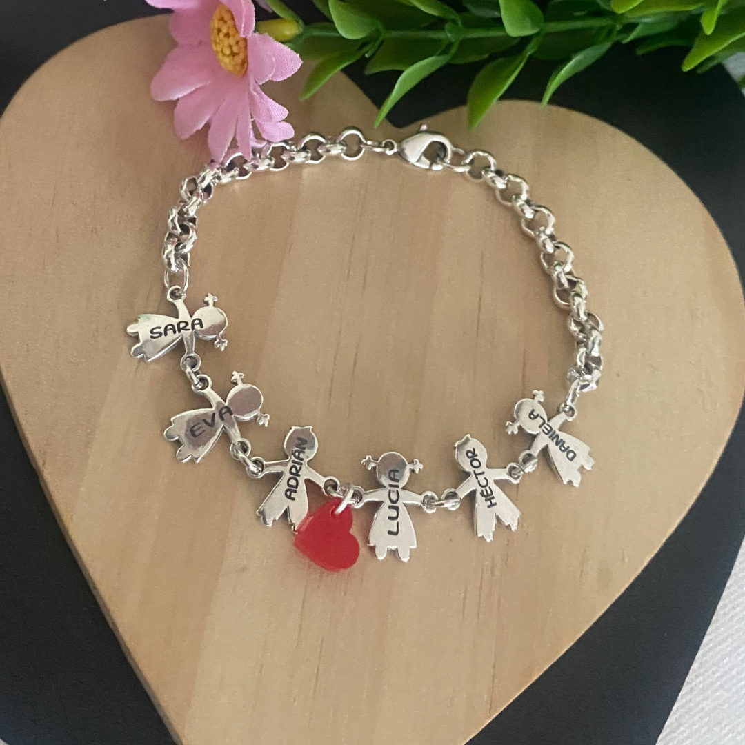 PULSERA NINA CORAZÓN BAÑO PLATA
