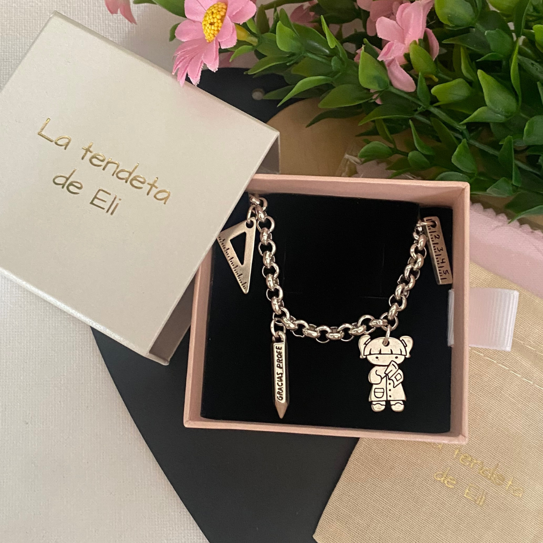 PULSERA PROFE BAÑO PLATA