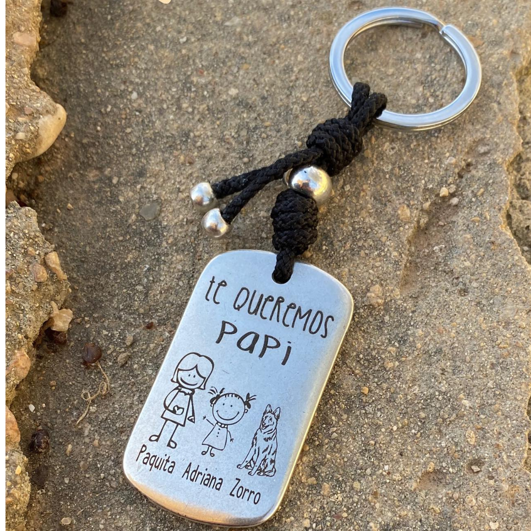 LLAVERO MILITAR BAÑO PLATA