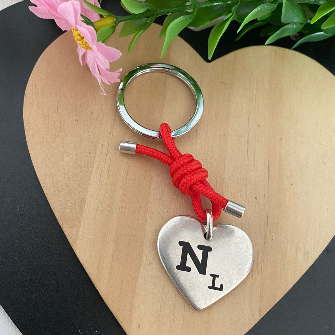 LLAVERO CORAZÓN BAÑO PLATA