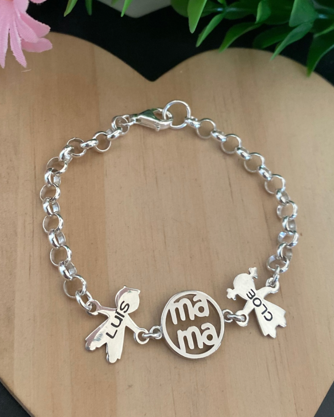 PULSERA CON MAMA NIÑOS PLATA LEY
