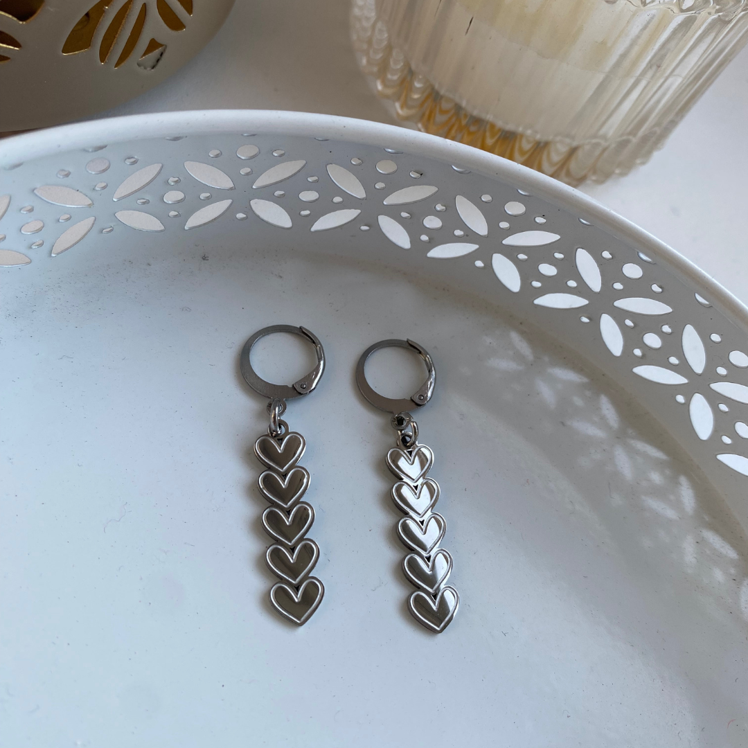 PENDIENTES CORAZONES ACERO