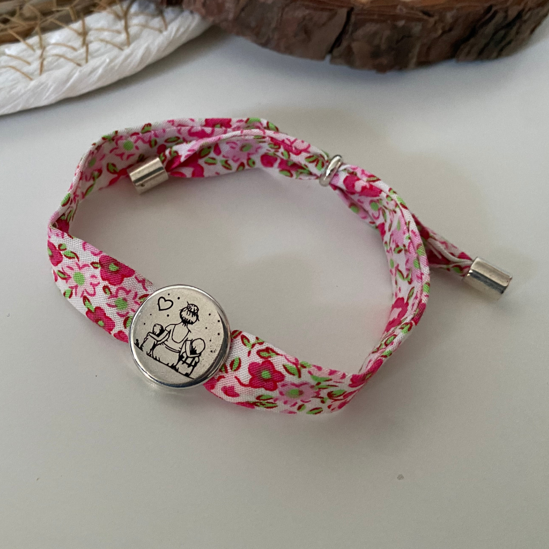 PULSERA TELA BAÑO PLATA