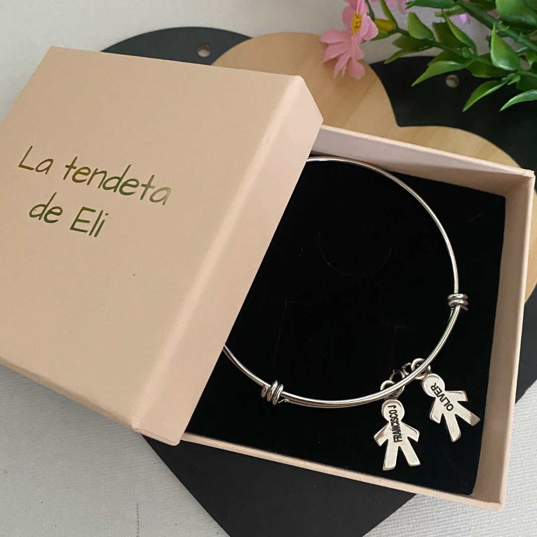 PULSERA RÍGIDA NIÑOS BAÑO PLATA