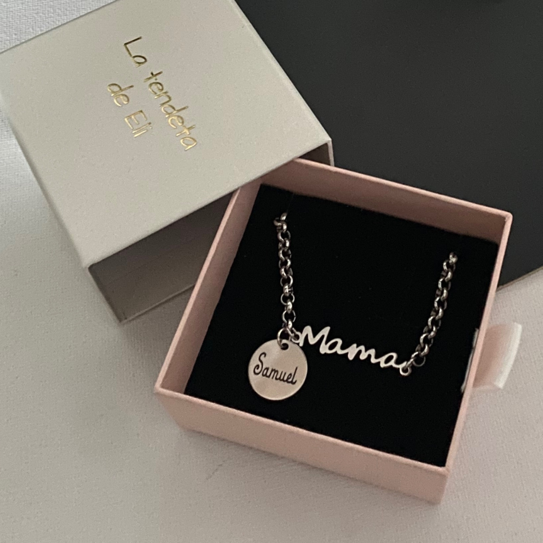 PULSERA MAMÁ NOMBRE ACERO