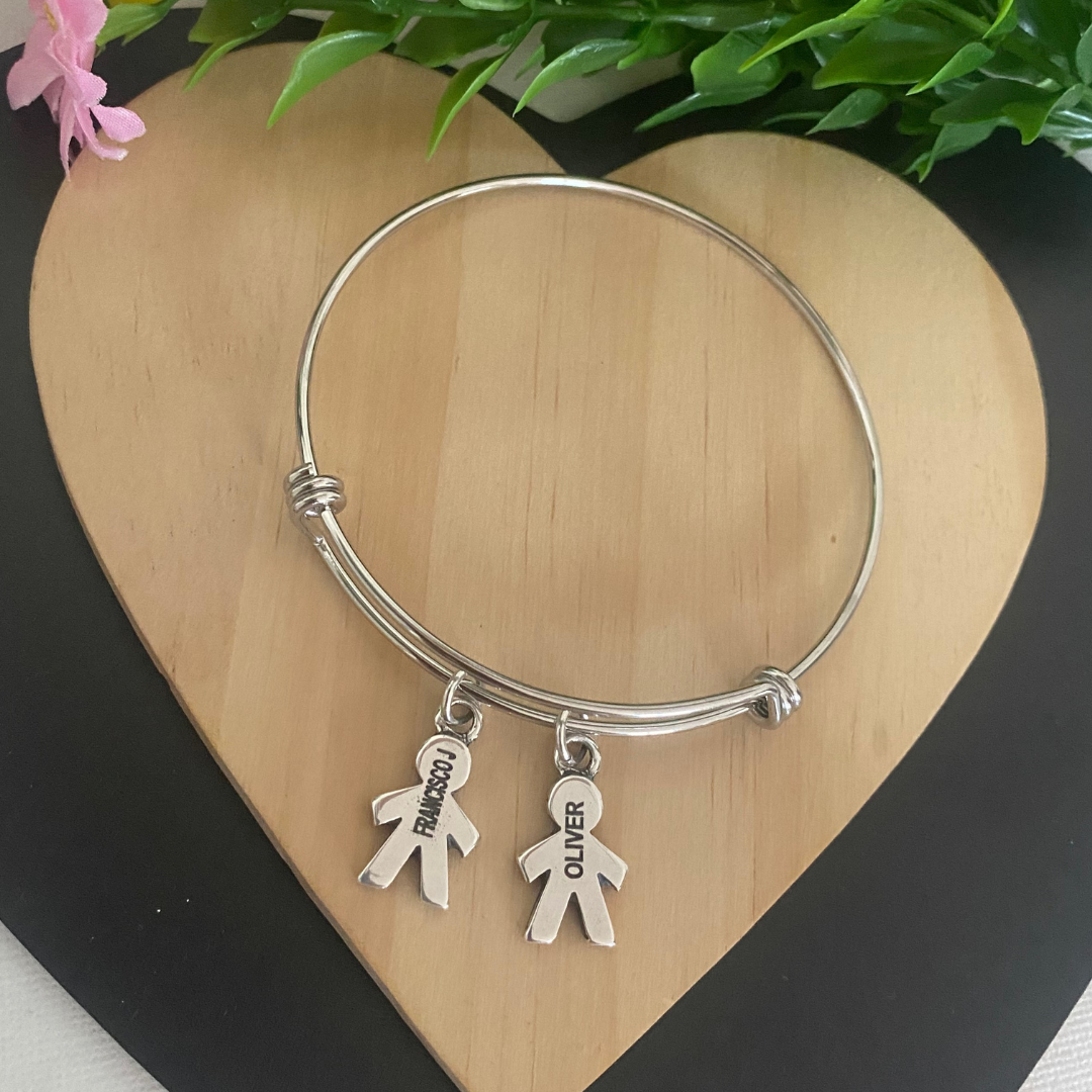PULSERA RÍGIDA NIÑOS BAÑO PLATA