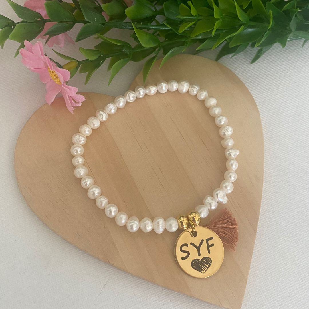 PULSERA PERLAS ACERO BAÑO ORO