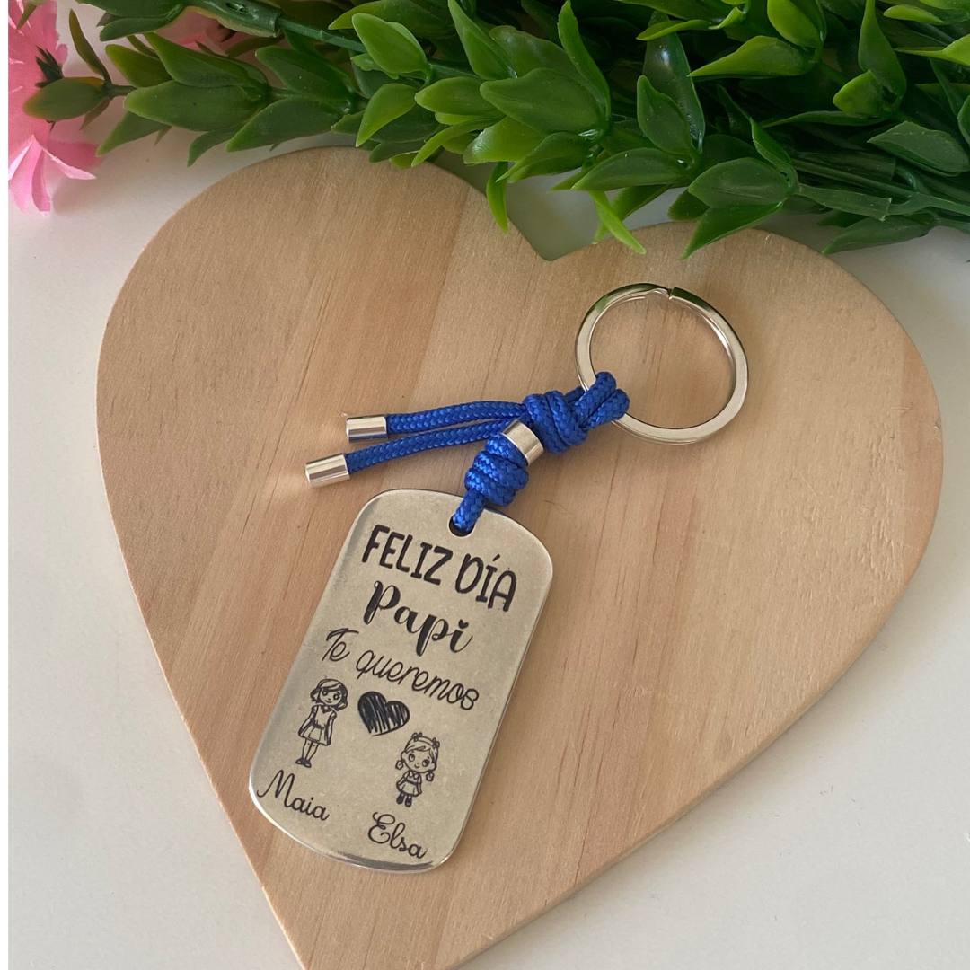 LLAVERO MILITAR BAÑO PLATA