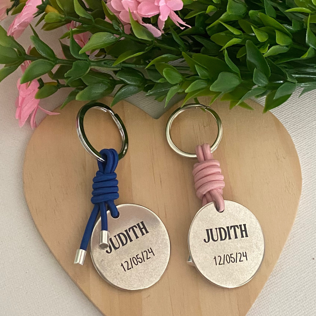 LLAVERO REDONDO BAÑO PLATA