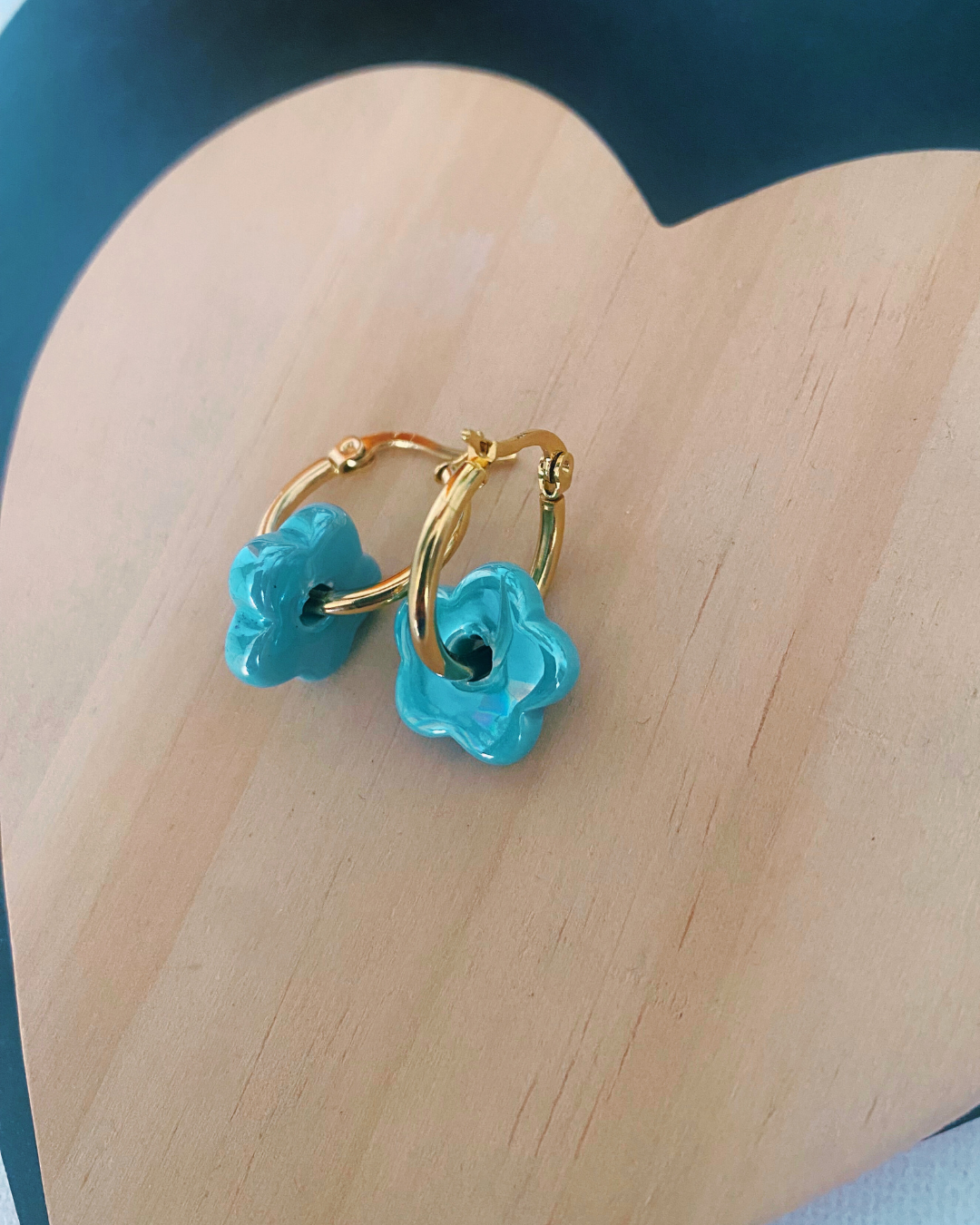 PENDIENTES ARO FLOR ACERO