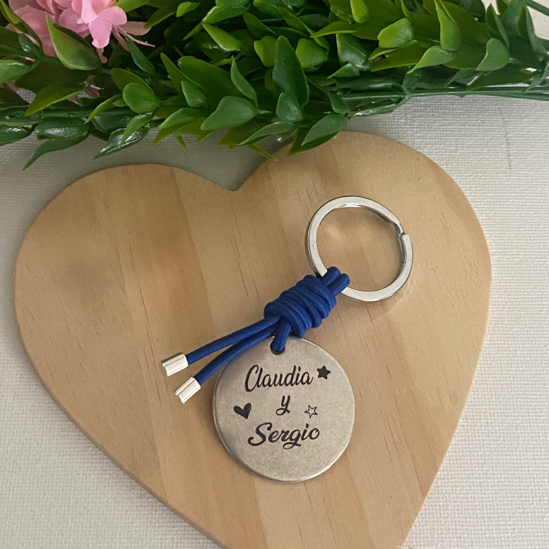 LLAVERO REDONDO BAÑO PLATA