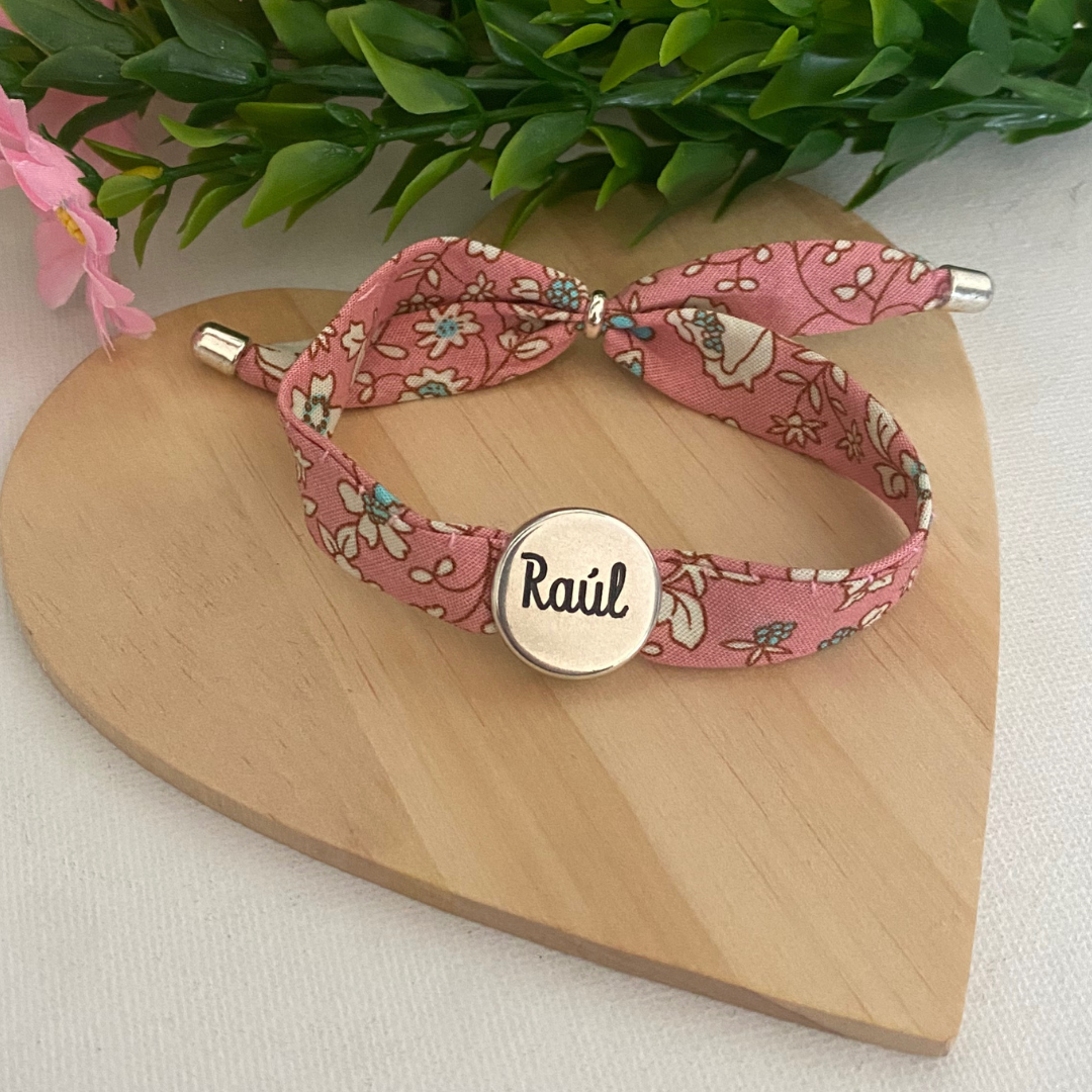 PULSERA TELA BAÑO PLATA