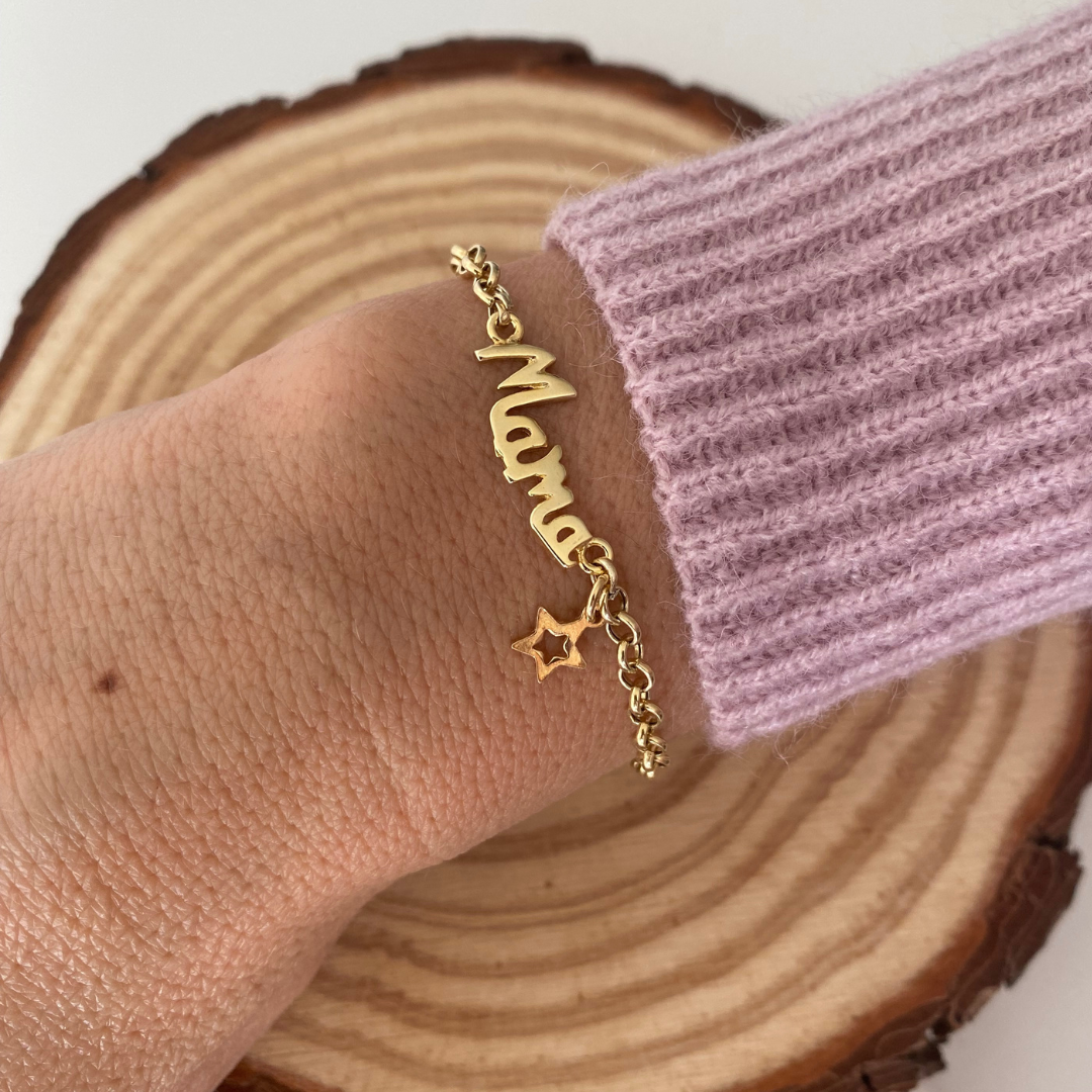 PULSERA MAMÁ PLATA LEY