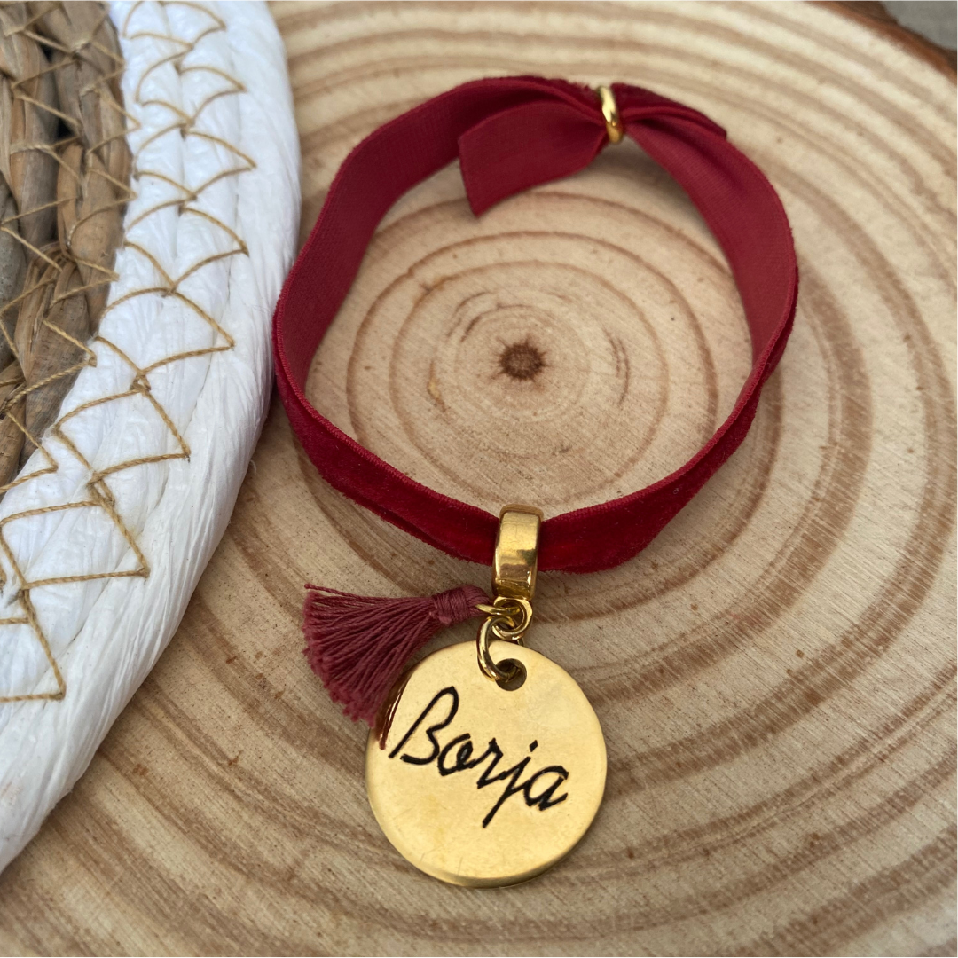PULSERA TERCIOPELO ACERO
