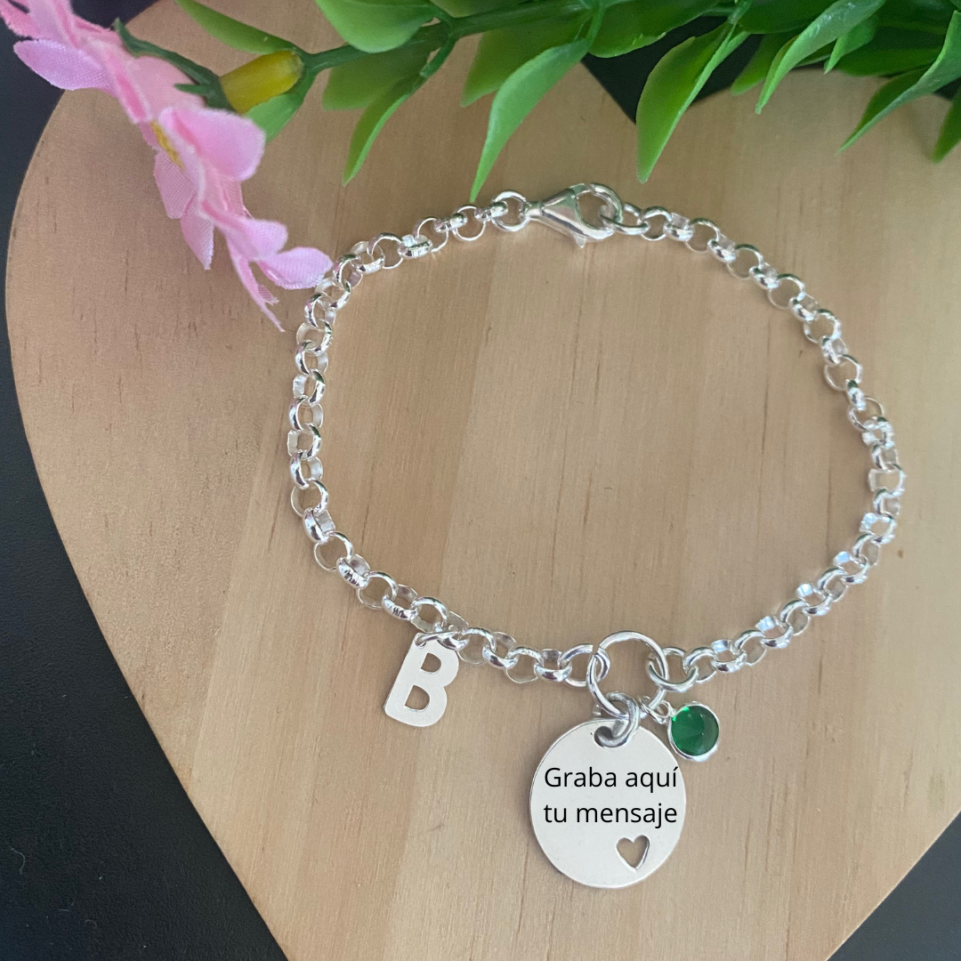 PULSERA CADENA ARITO PLATA DE LEY