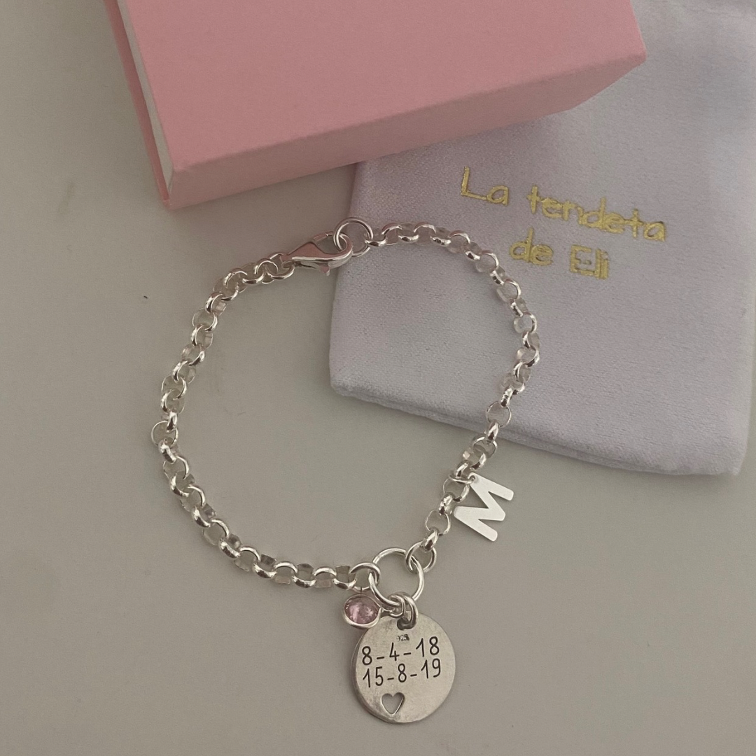 PULSERA CADENA ARITO PLATA DE LEY