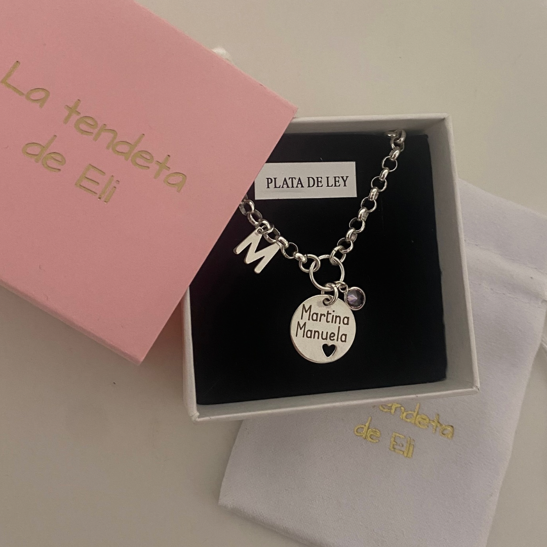 PULSERA CADENA ARITO PLATA DE LEY