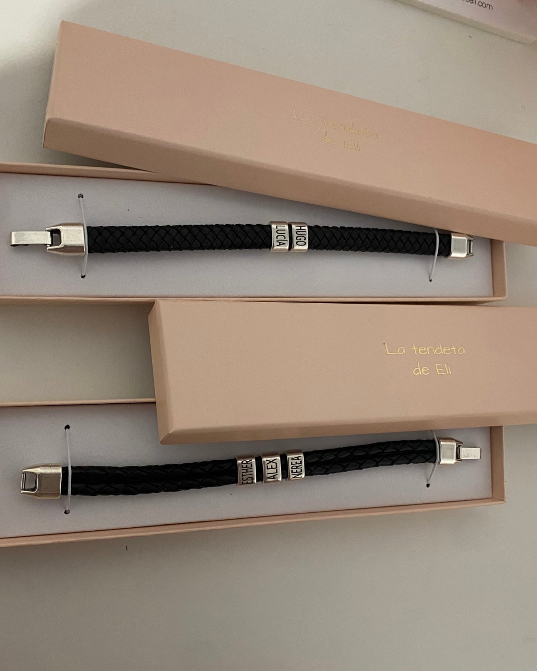 PULSERA CUERO PLANO BAÑO PLATA