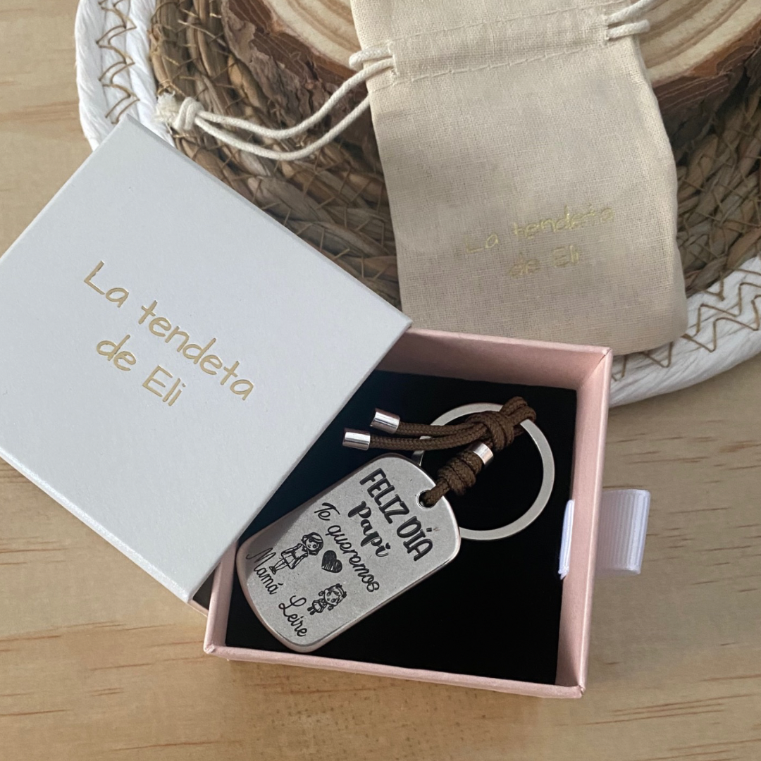 LLAVERO MILITAR BAÑO PLATA