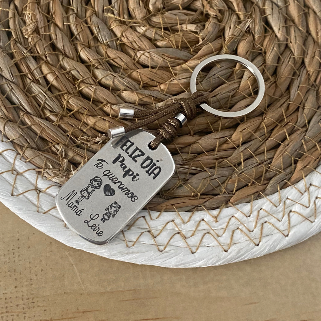 LLAVERO MILITAR BAÑO PLATA