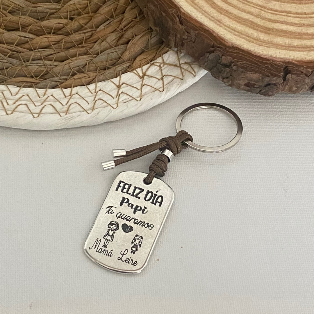 LLAVERO MILITAR BAÑO PLATA