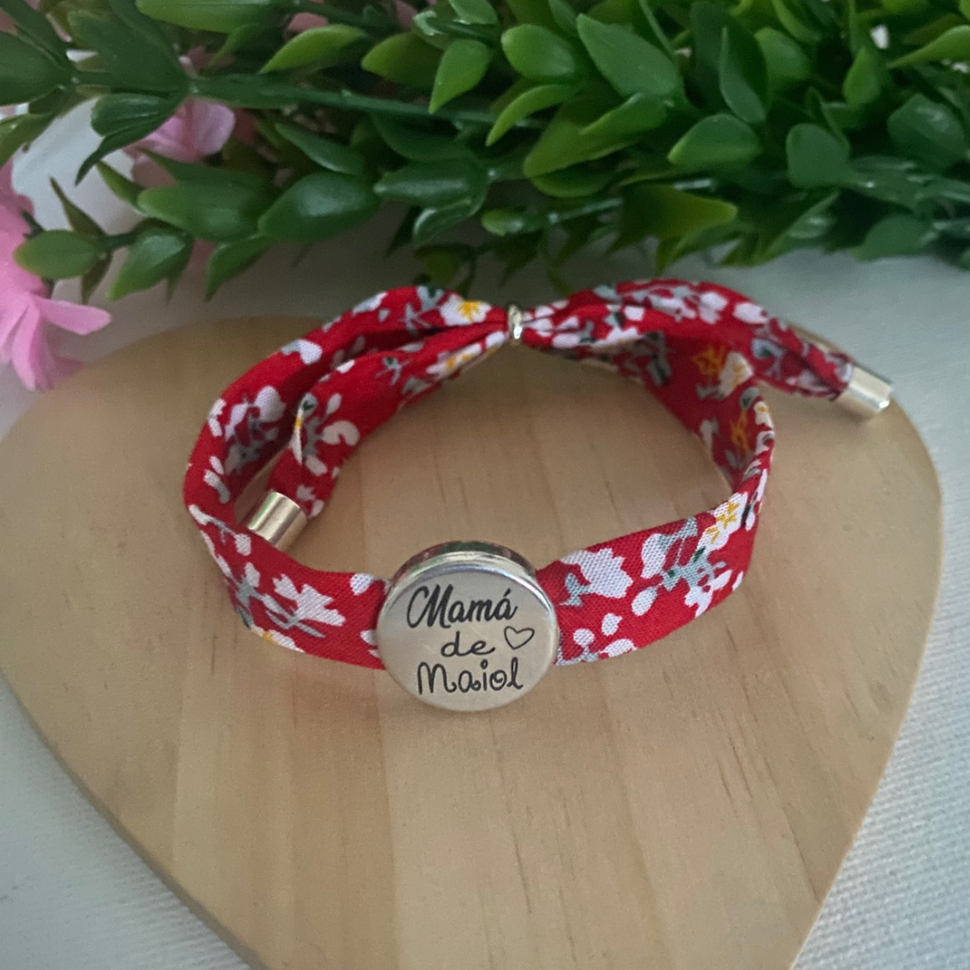 PULSERA TELA BAÑO PLATA