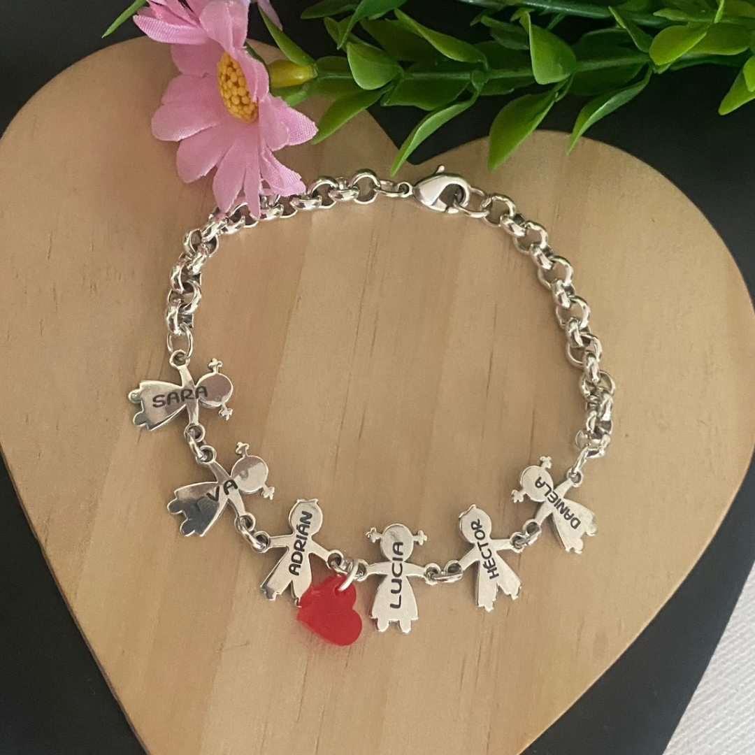 PULSERA NINA CORAZÓN BAÑO PLATA