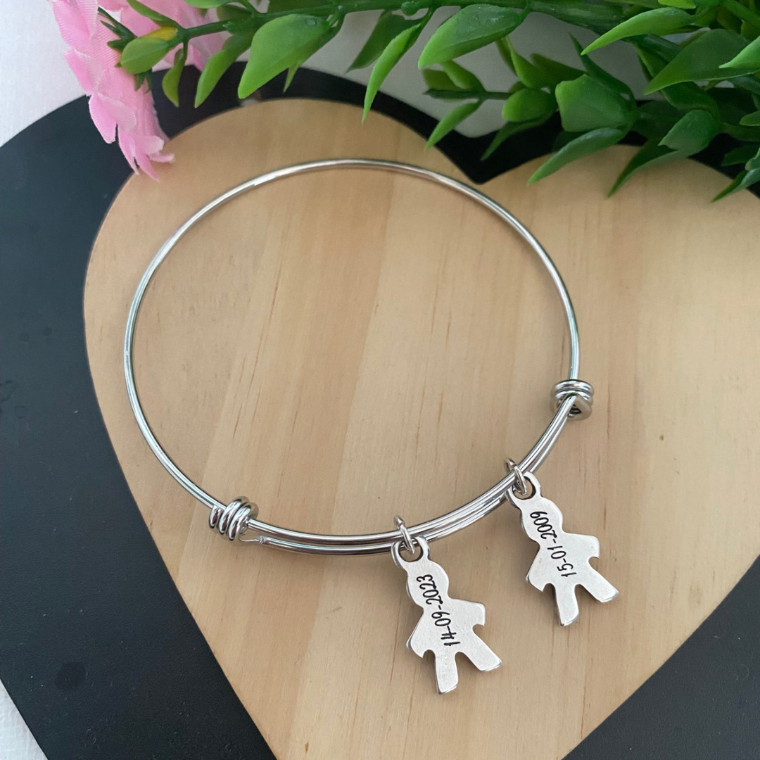 PULSERA RÍGIDA NIÑOS BAÑO PLATA