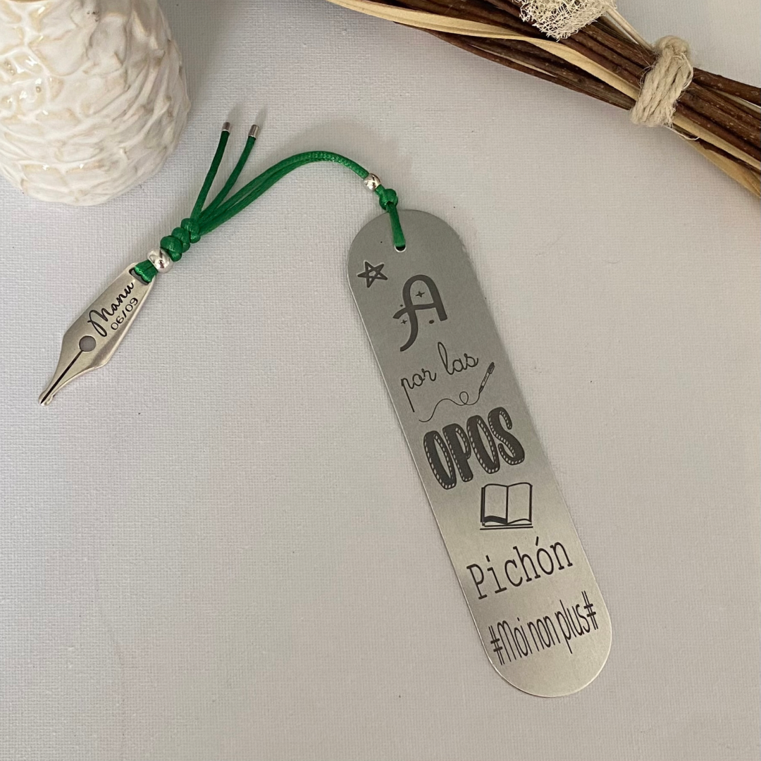 MARCAPÁGINAS ESTILOGRÁFICA BAÑO PLATA