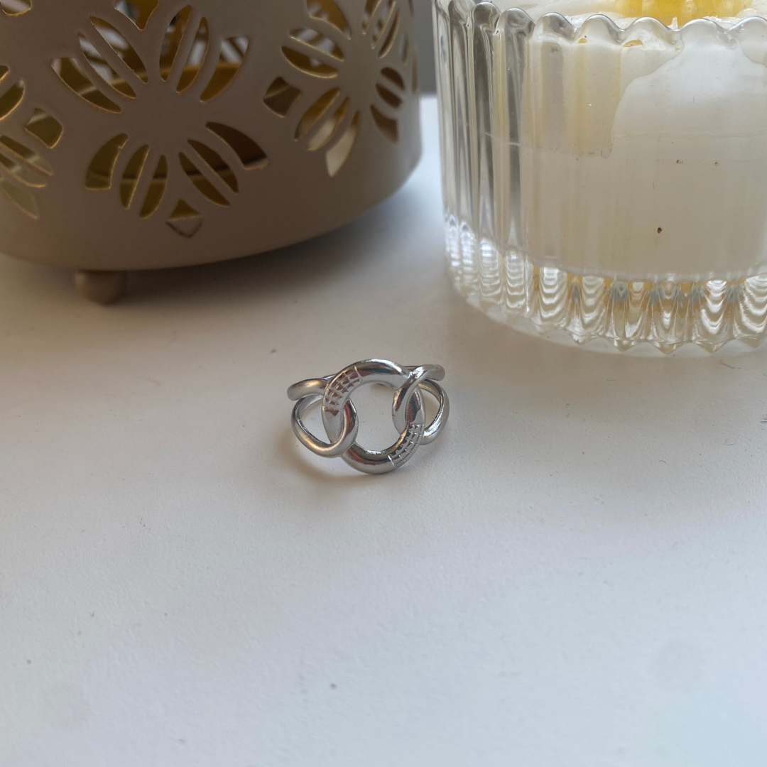 ANILLO ACERO CIRCULOS