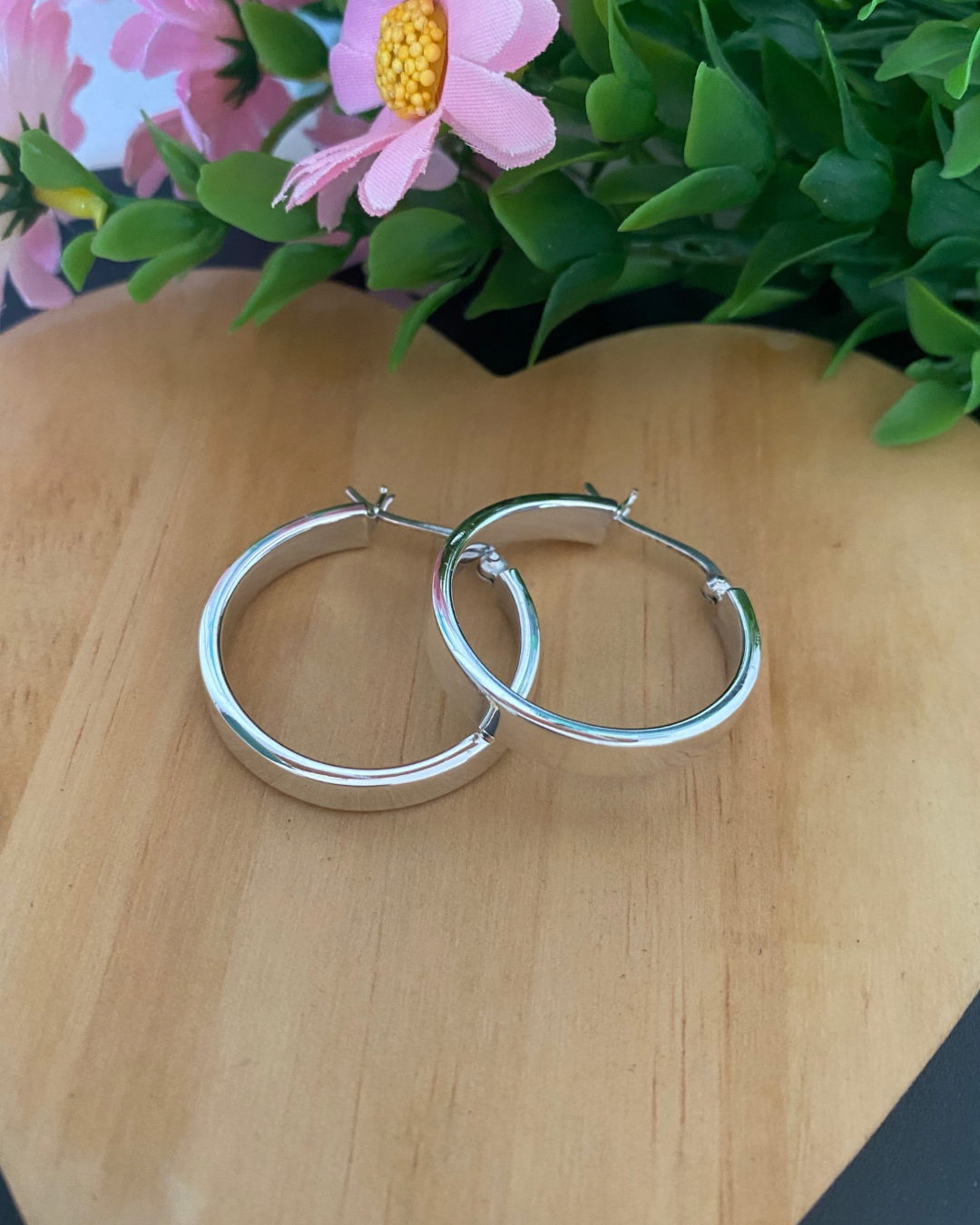 PENDIENTES ARO PLANO PLATA DE LEY