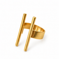 Anillo Barras Latón Baño Oro