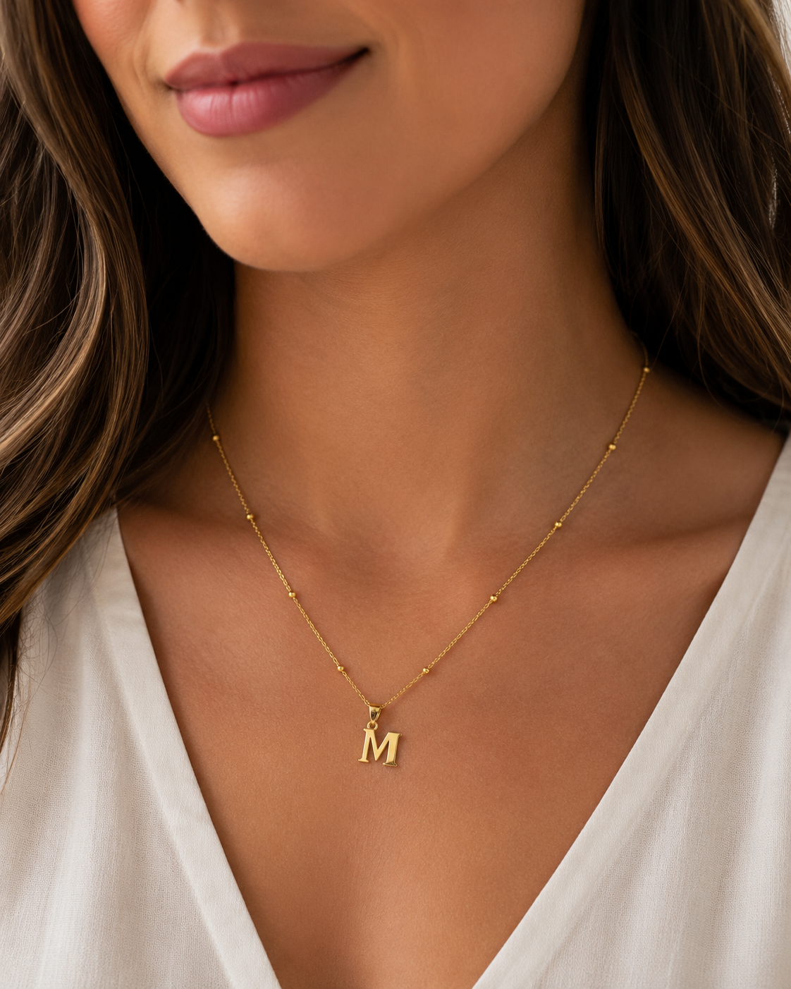 Collar Personalizado con Inicial – Plata de Ley 925 Chapada en Oro