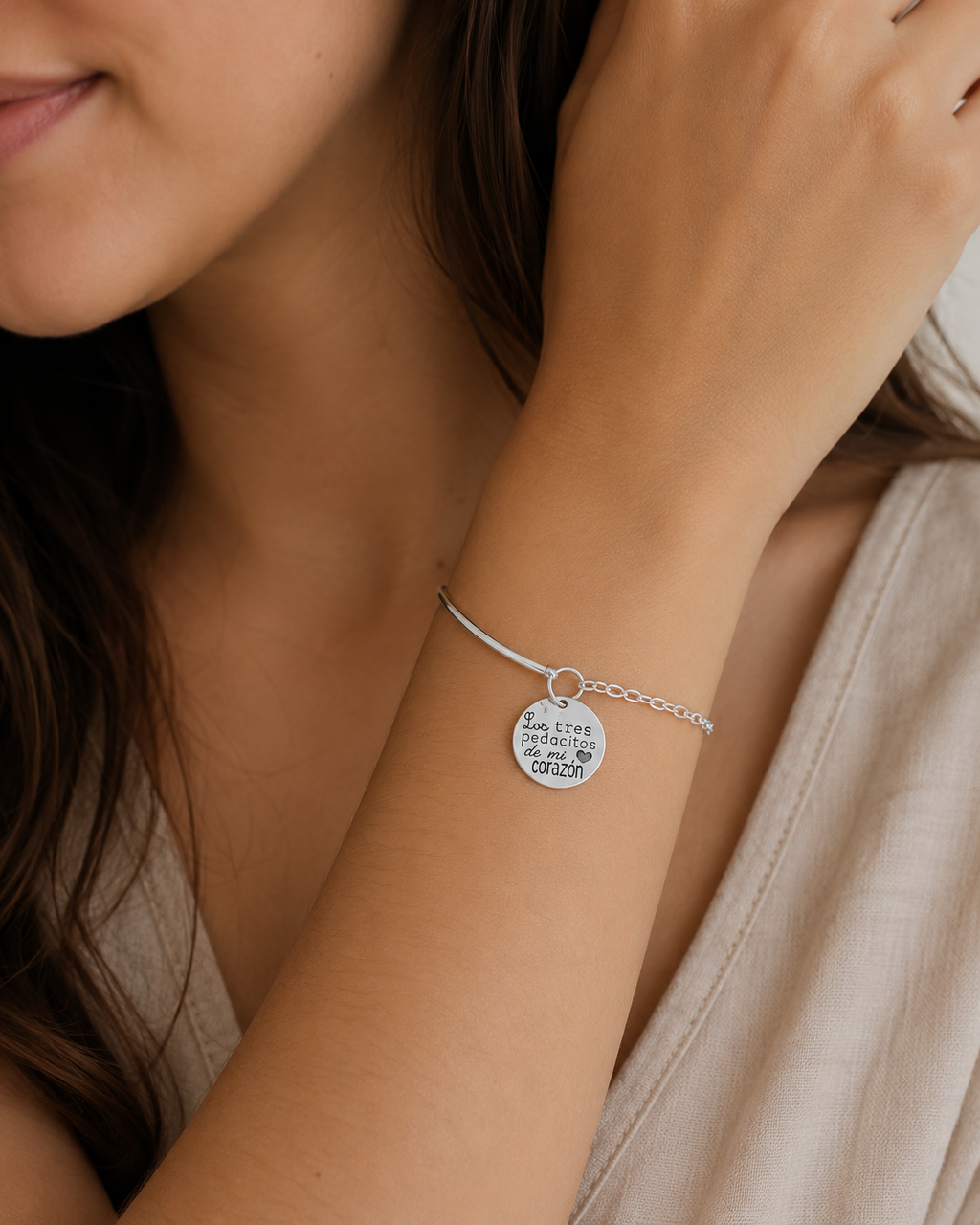 Pulsera Personalizada con Medalla Grabada – Plata de Ley 925