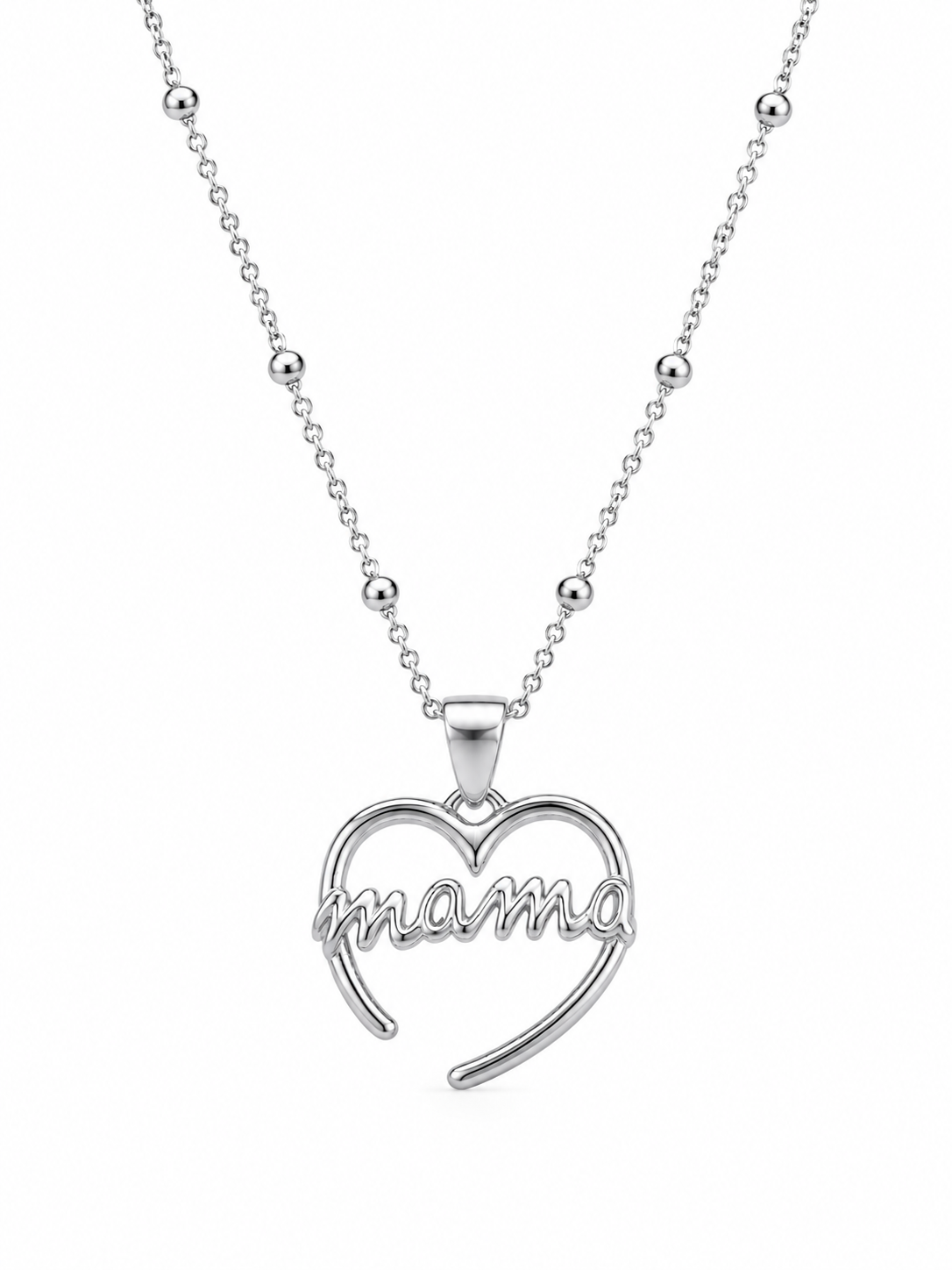 Collar Corazón Mamá – Plata de Ley 925
